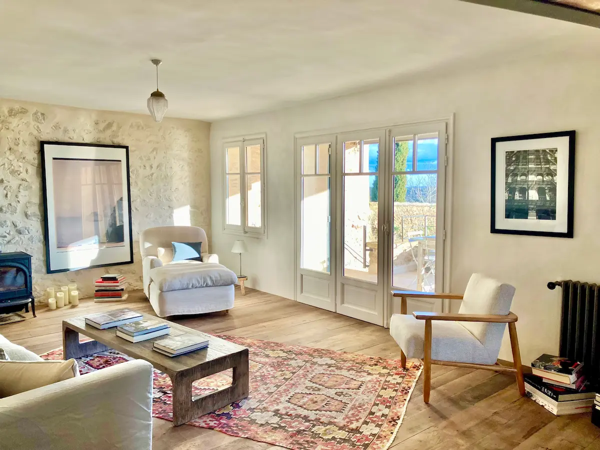 location villa uzes cheminee